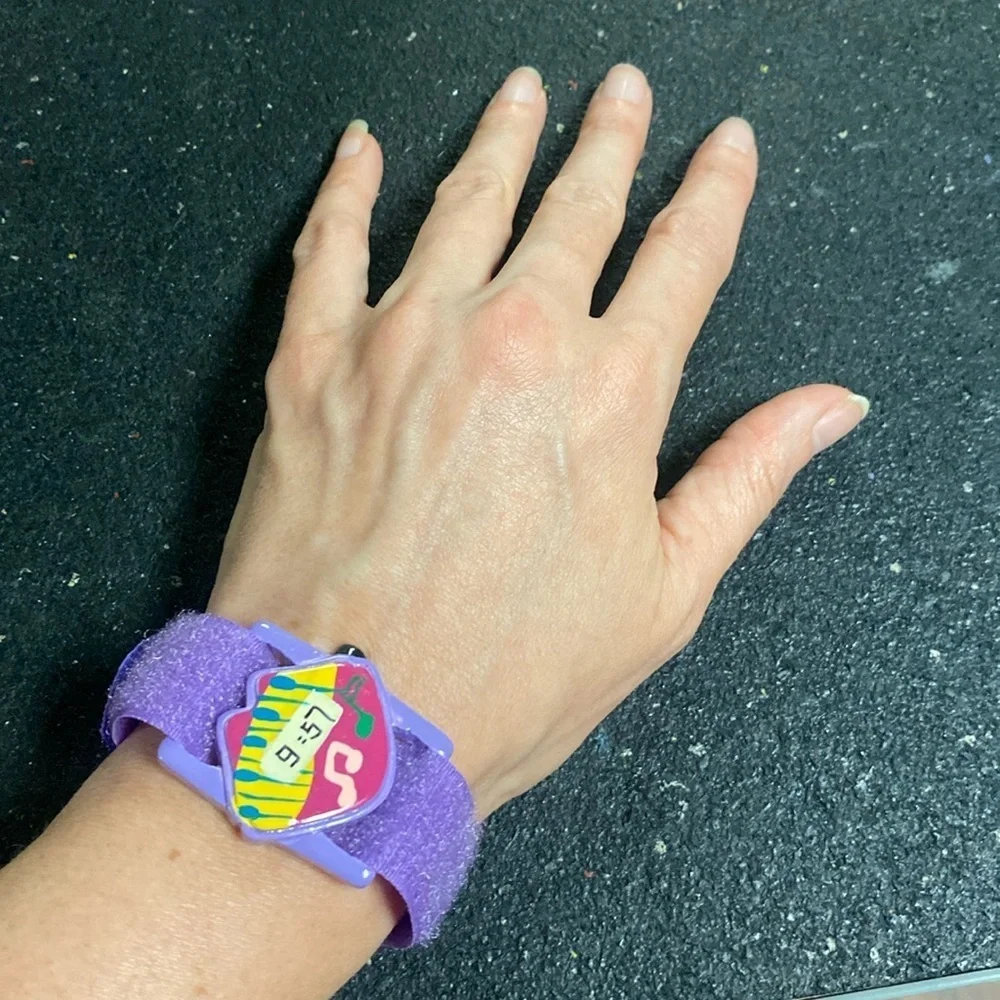 80s Colorful Purple Faux Wristwatch Bracelet